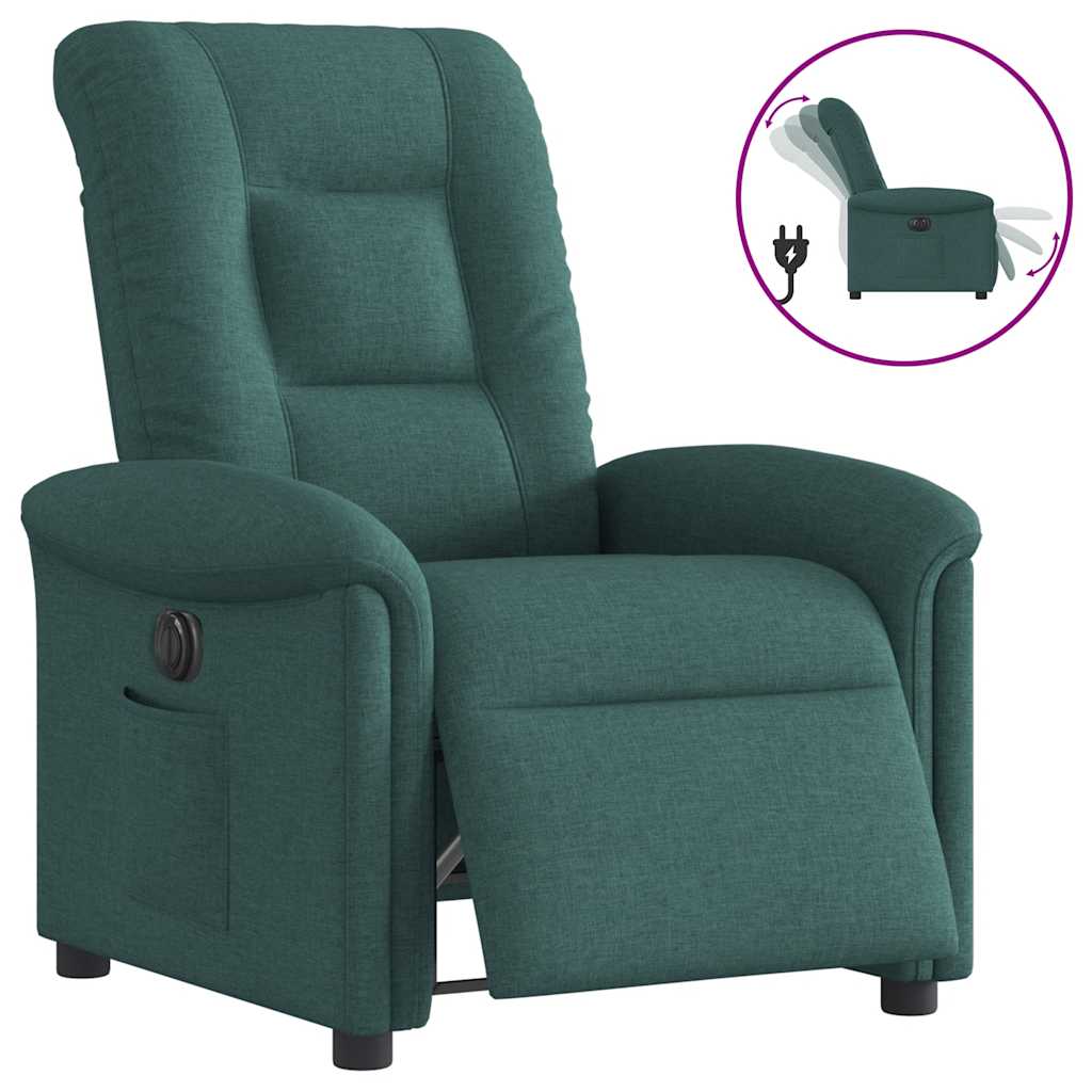Fauteuil verstelbaar elektrisch stof donkergroen