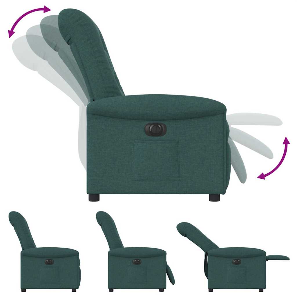 Fauteuil verstelbaar elektrisch stof donkergroen