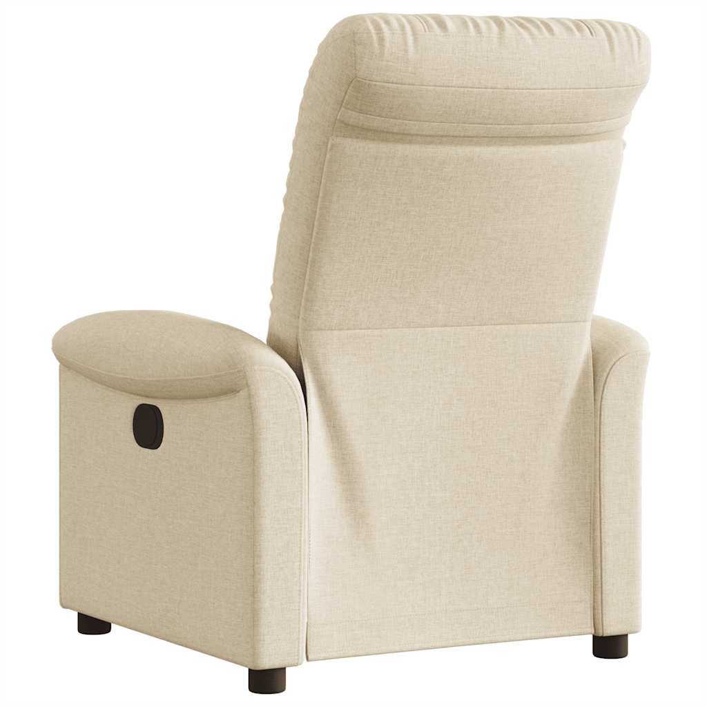 Fauteuil verstelbaar elektrisch stof crèmekleurig