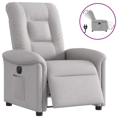 Fauteuil elektrisch verstelbaar stof wolk grijs