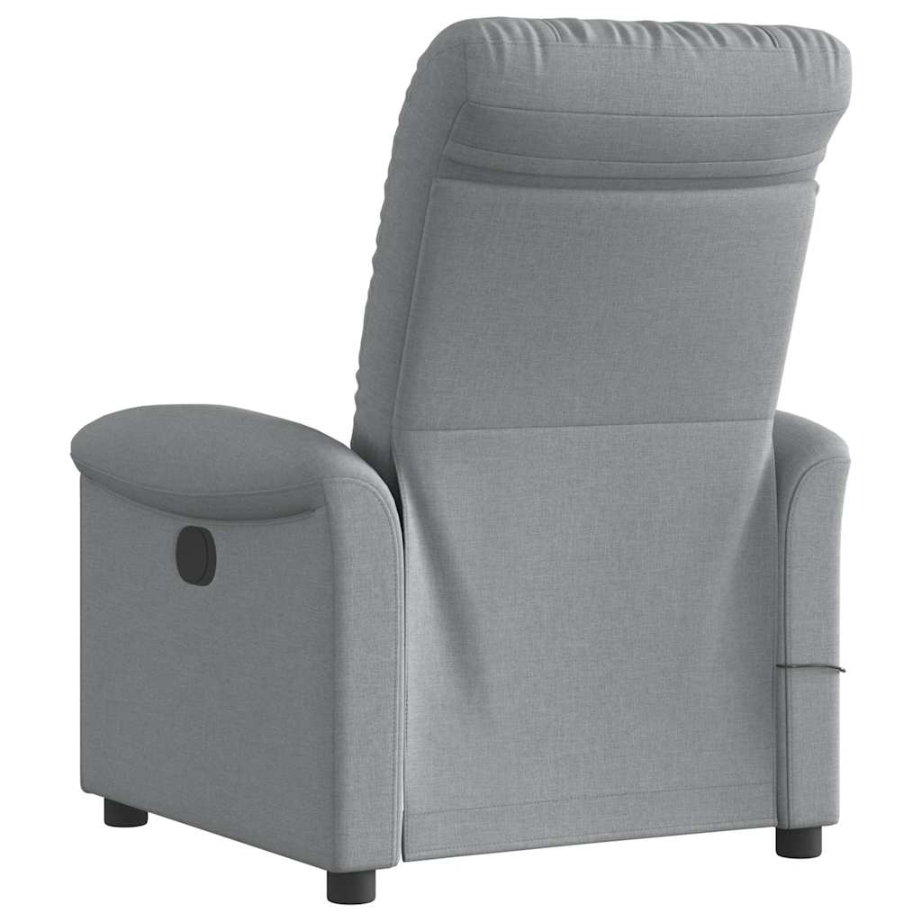 Massagestoel elektrisch verstelbaar stof lichtgrijs