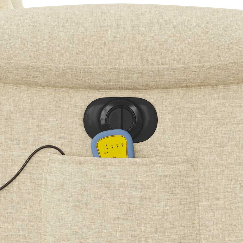 Massagestoel elektrisch verstelbaar stof crèmekleurig
