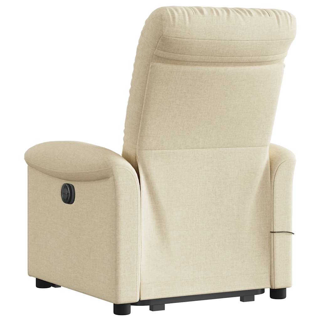 Sta-op-massagestoel elektrisch verstelbaar stof crèmekleurig