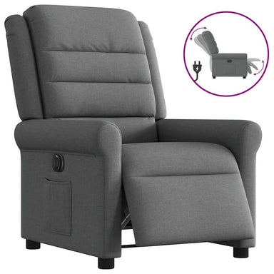 Fauteuil elektrisch verstelbaar stof donkergrijs
