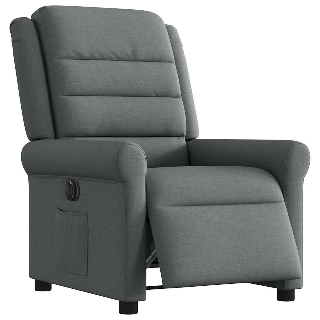 Fauteuil elektrisch verstelbaar stof donkergrijs