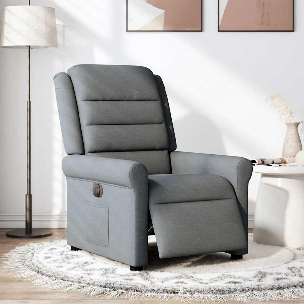 Fauteuil elektrisch verstelbaar stof donkergrijs