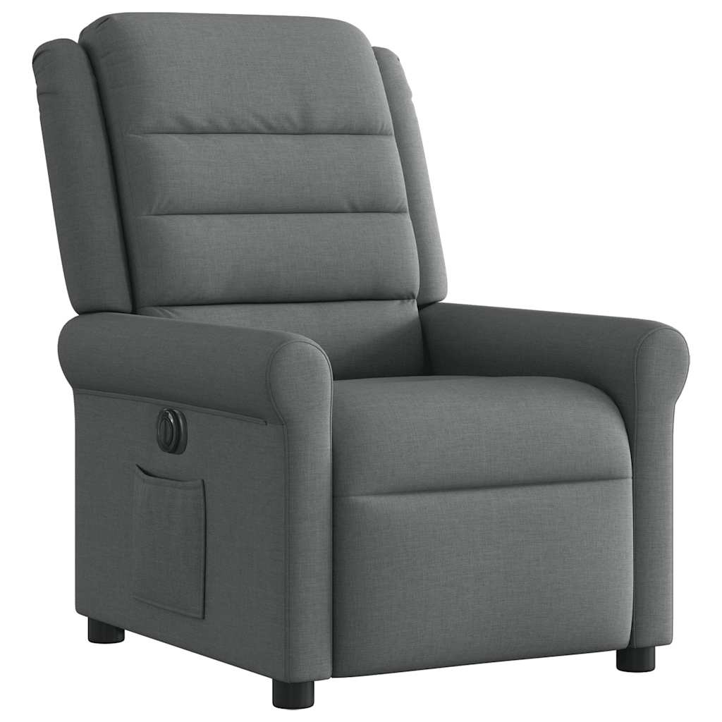 Fauteuil elektrisch verstelbaar stof donkergrijs