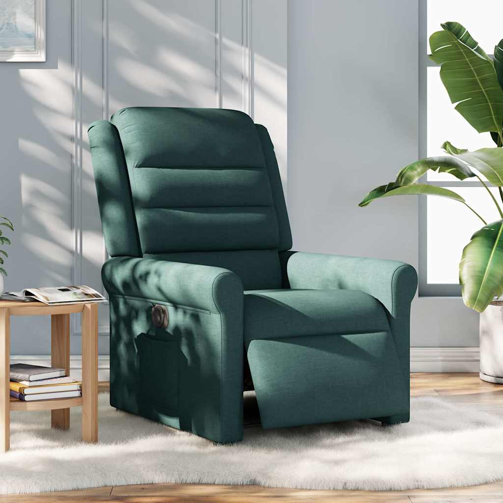 Fauteuil verstelbaar elektrisch stof donkergroen