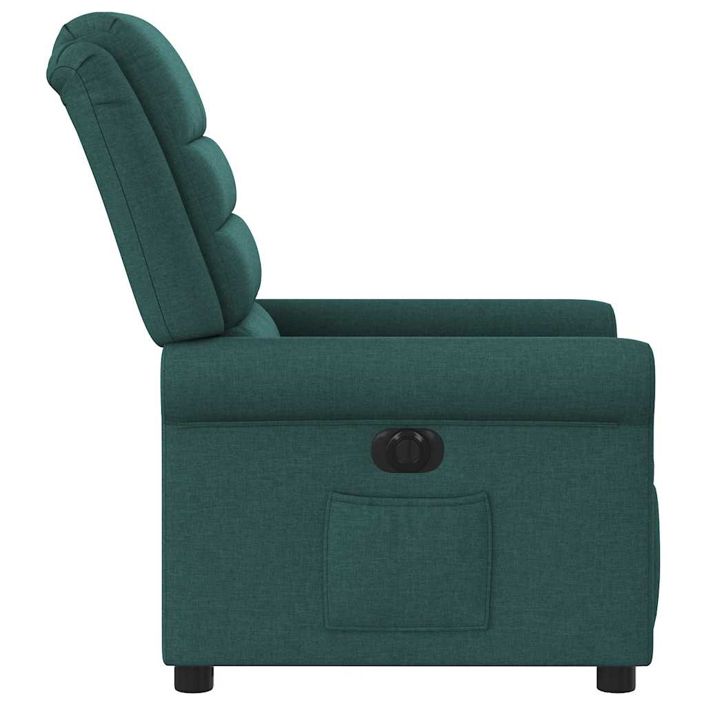 Fauteuil verstelbaar elektrisch stof donkergroen