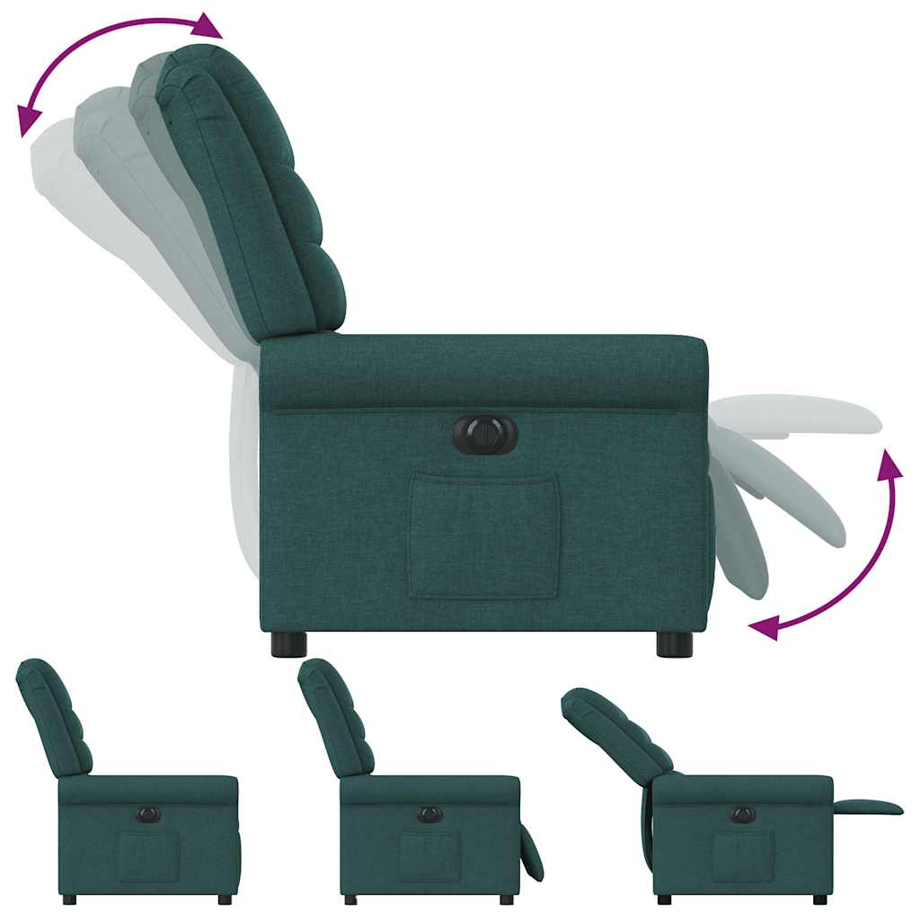 Fauteuil verstelbaar elektrisch stof donkergroen
