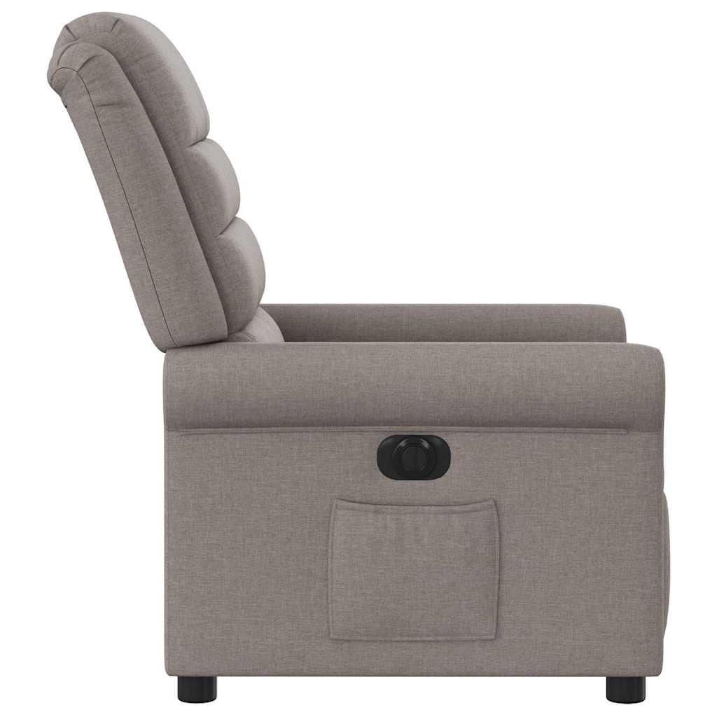 Fauteuil verstelbaar elektrisch stof taupe