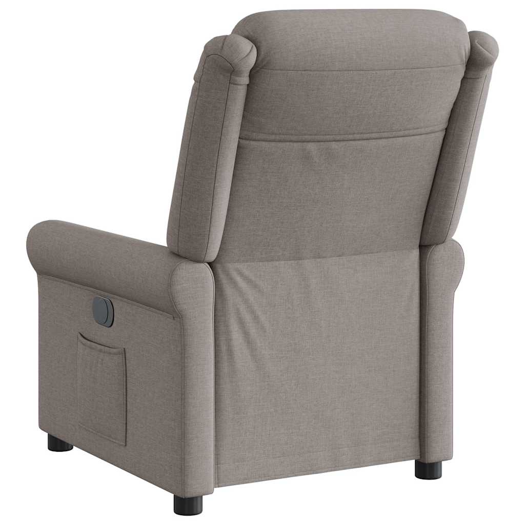 Fauteuil verstelbaar elektrisch stof taupe