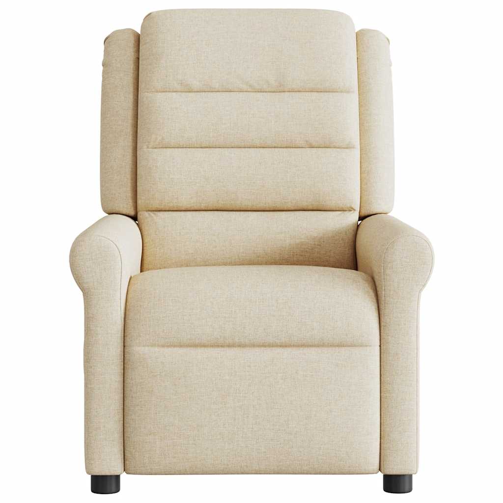 Fauteuil verstelbaar elektrisch stof crèmekleurig