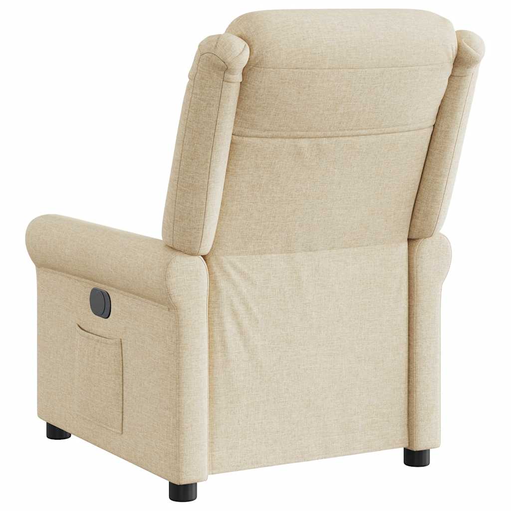 Fauteuil verstelbaar elektrisch stof crèmekleurig