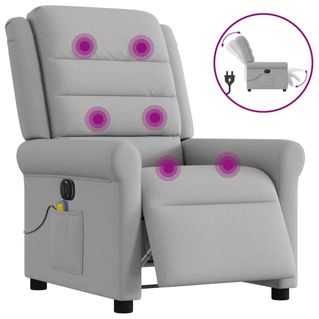 Massagestoel elektrisch verstelbaar stof wolk grijs