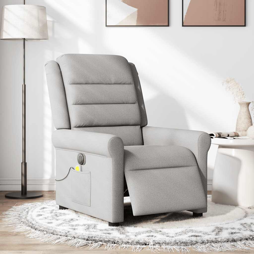 Massagestoel elektrisch verstelbaar stof wolk grijs