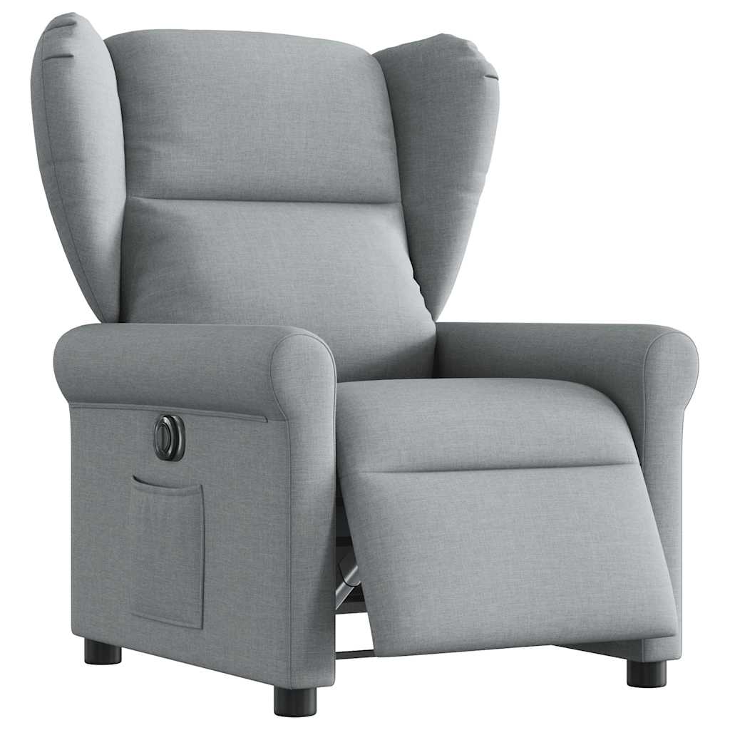 Fauteuil elektrisch verstelbaar stof lichtgrijs