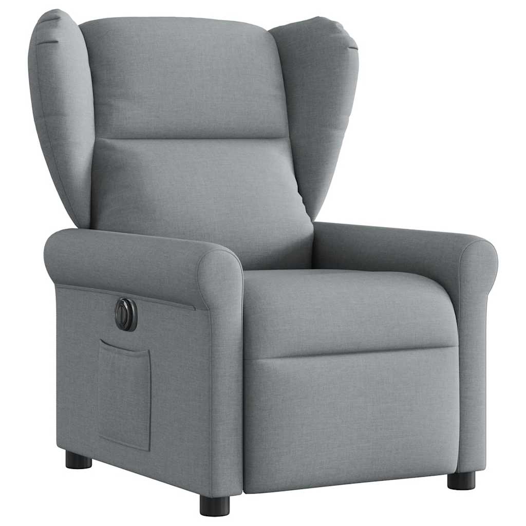 Fauteuil elektrisch verstelbaar stof lichtgrijs
