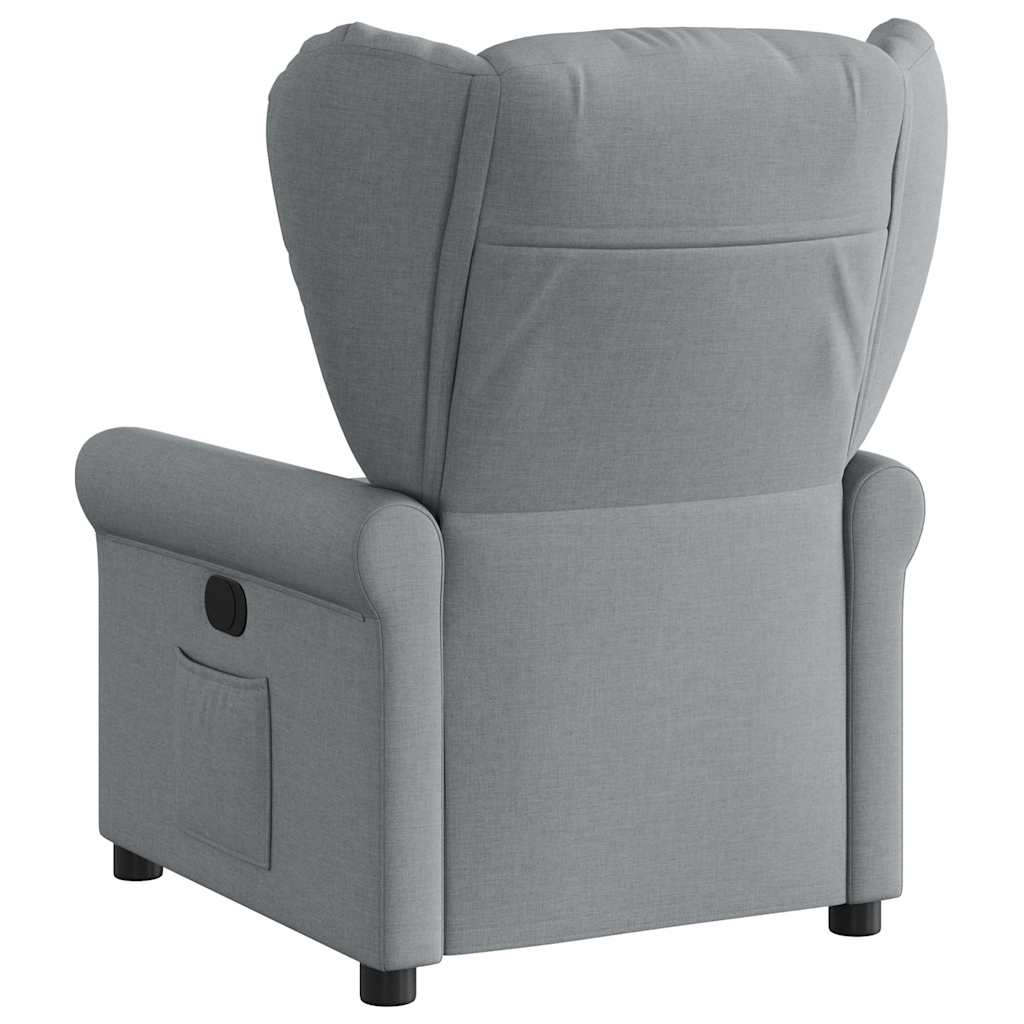 Fauteuil elektrisch verstelbaar stof lichtgrijs