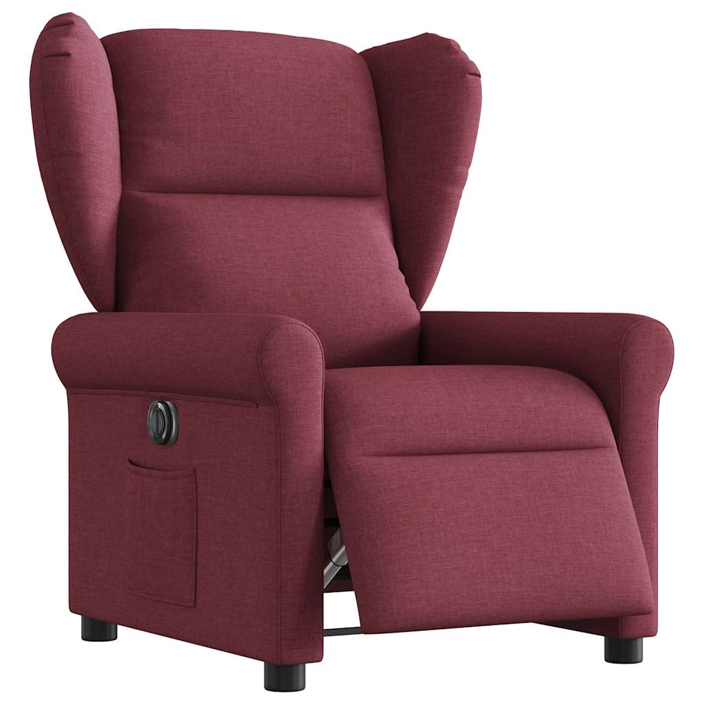 Fauteuil verstelbaar elektrisch stof wijnrood