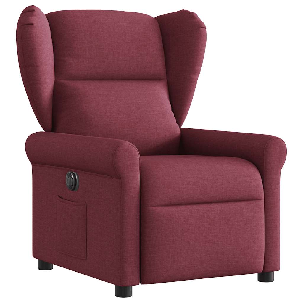 Fauteuil verstelbaar elektrisch stof wijnrood