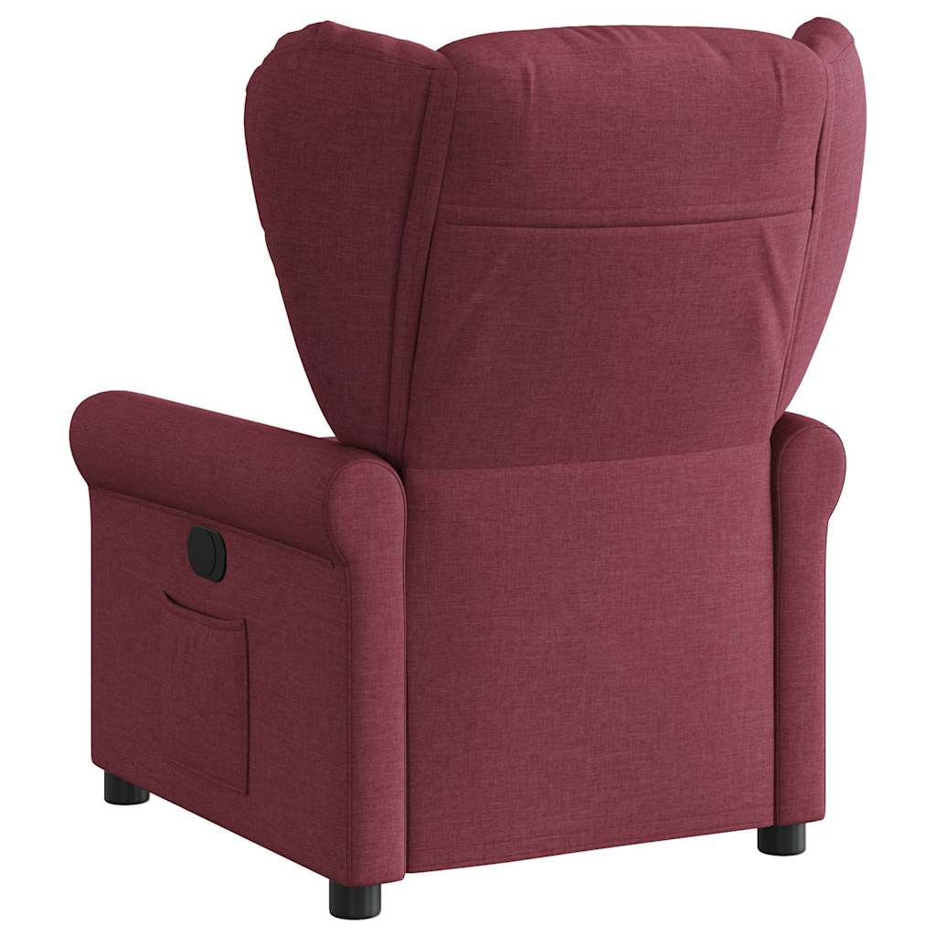 Fauteuil verstelbaar elektrisch stof wijnrood