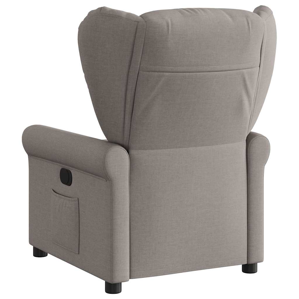 Fauteuil verstelbaar elektrisch stof taupe