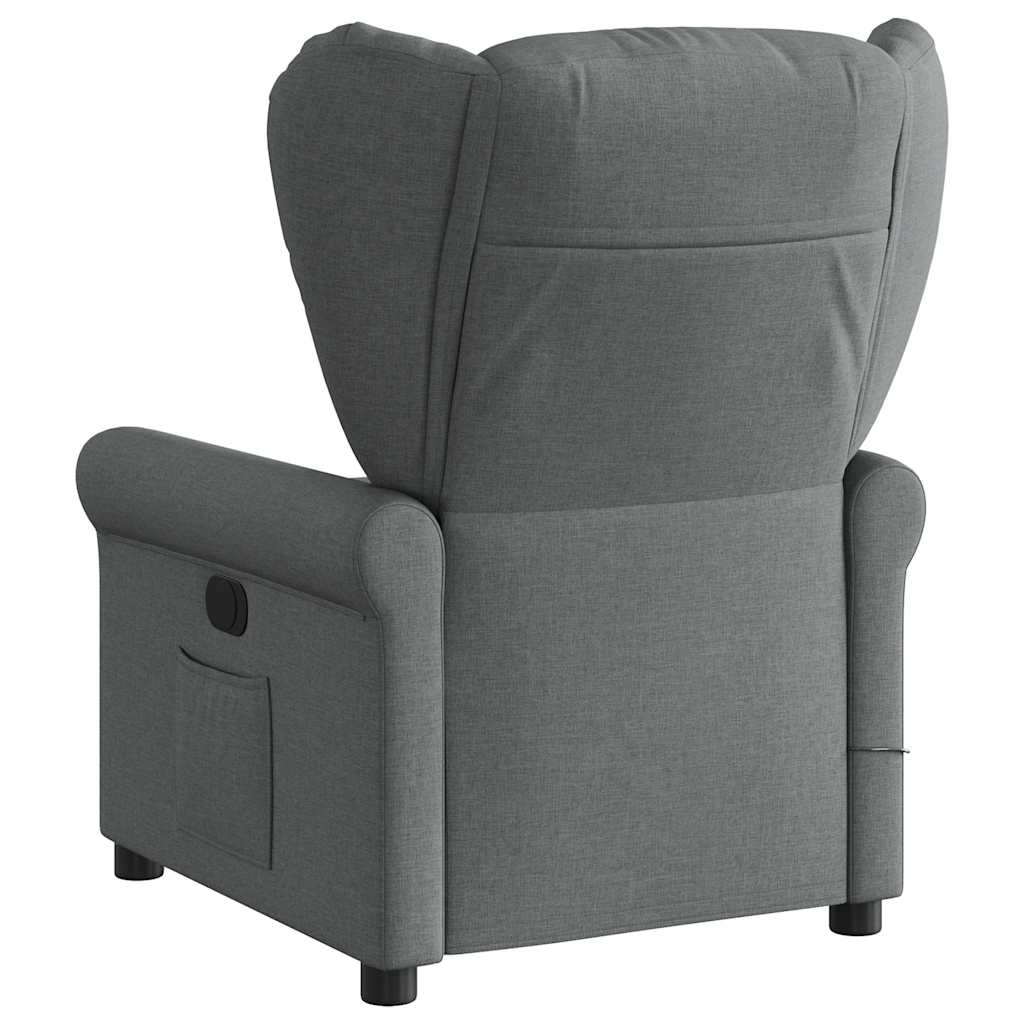 Massagestoel elektrisch verstelbaar stof donkergrijs