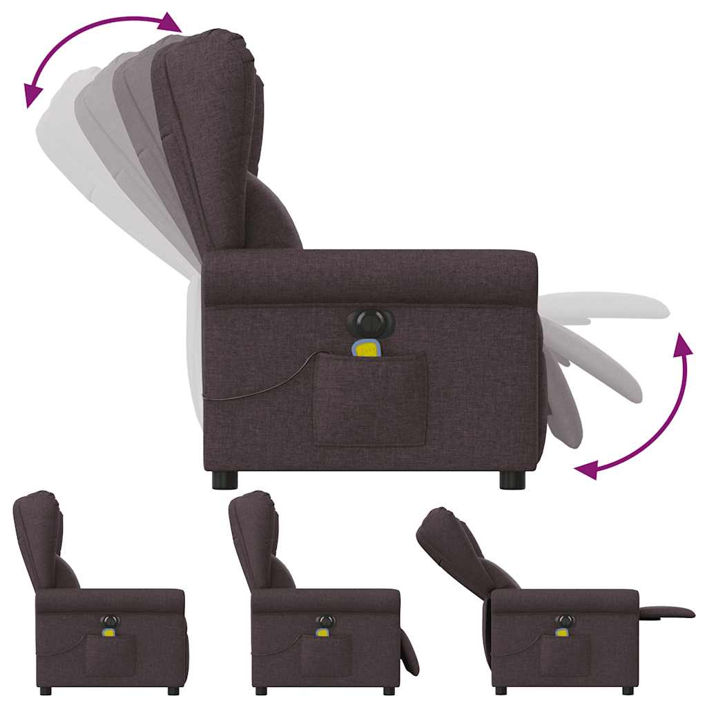 Massagestoel elektrisch verstelbaar stof donkerbruin