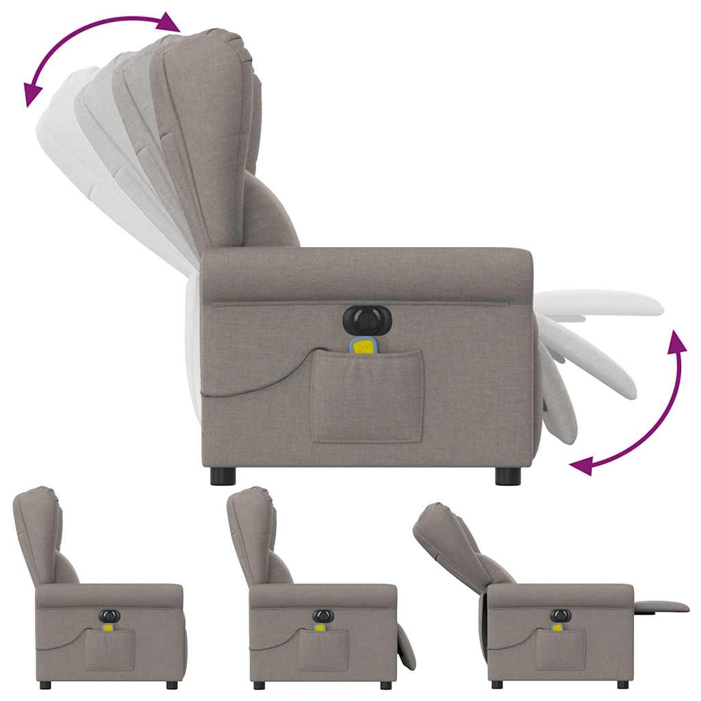 Massagestoel elektrisch verstelbaar stof taupe