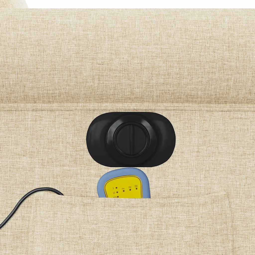 Massagestoel elektrisch verstelbaar stof crèmekleurig
