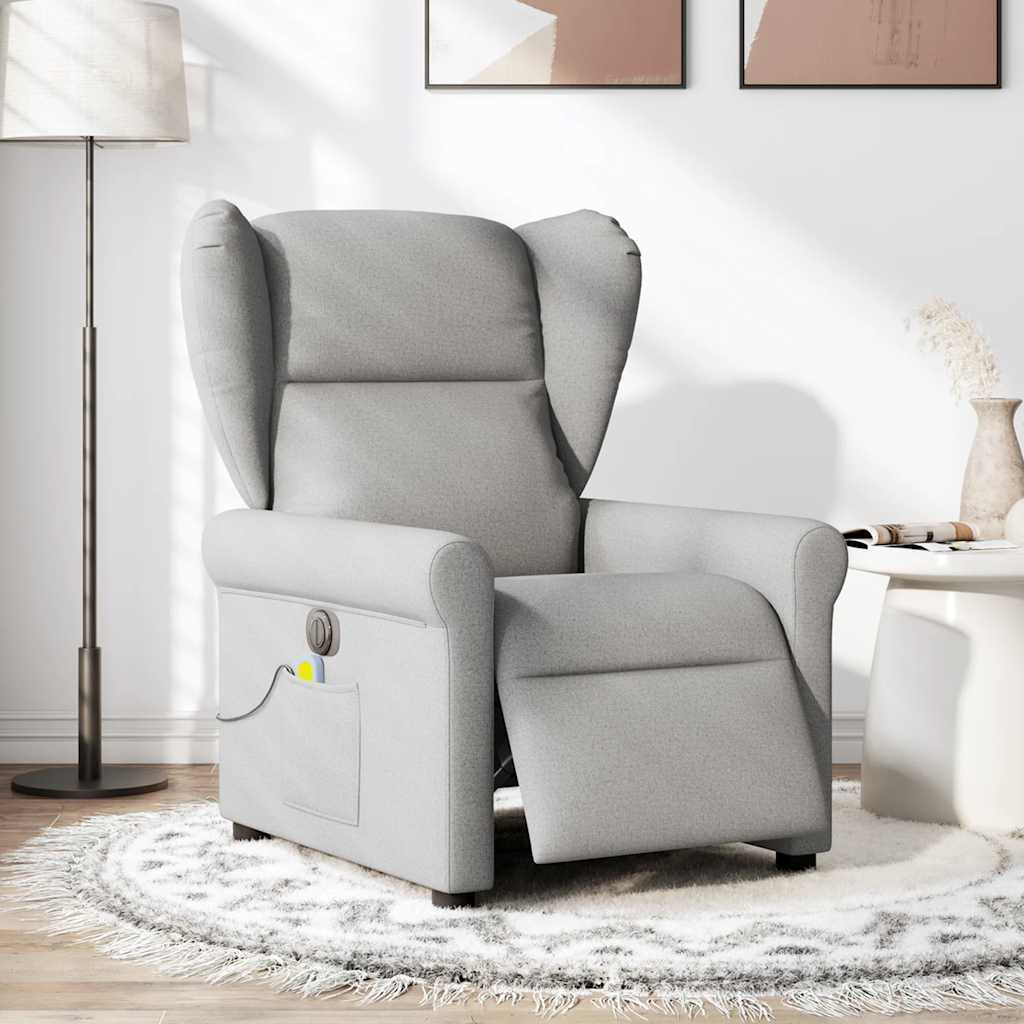 Massagestoel elektrisch verstelbaar stof wolk grijs