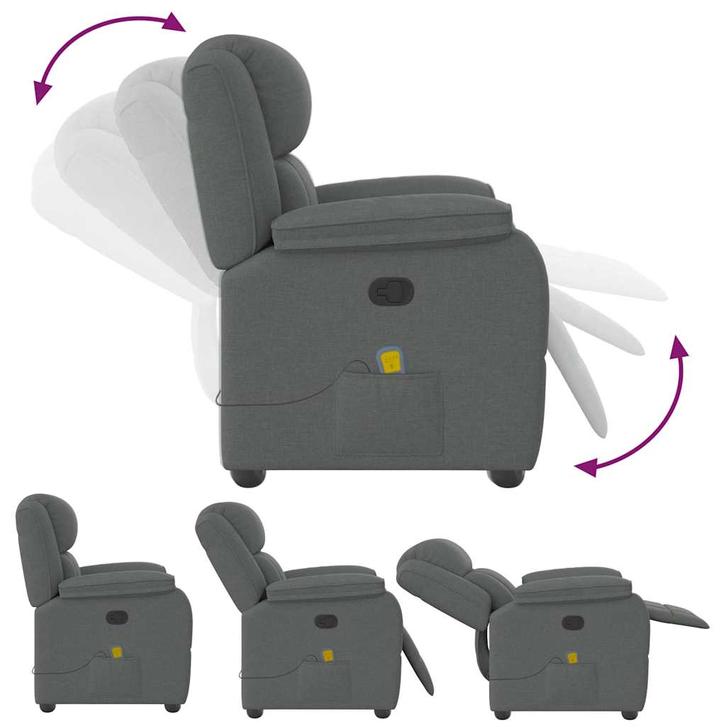 Massagestoel in donkergrijze stof