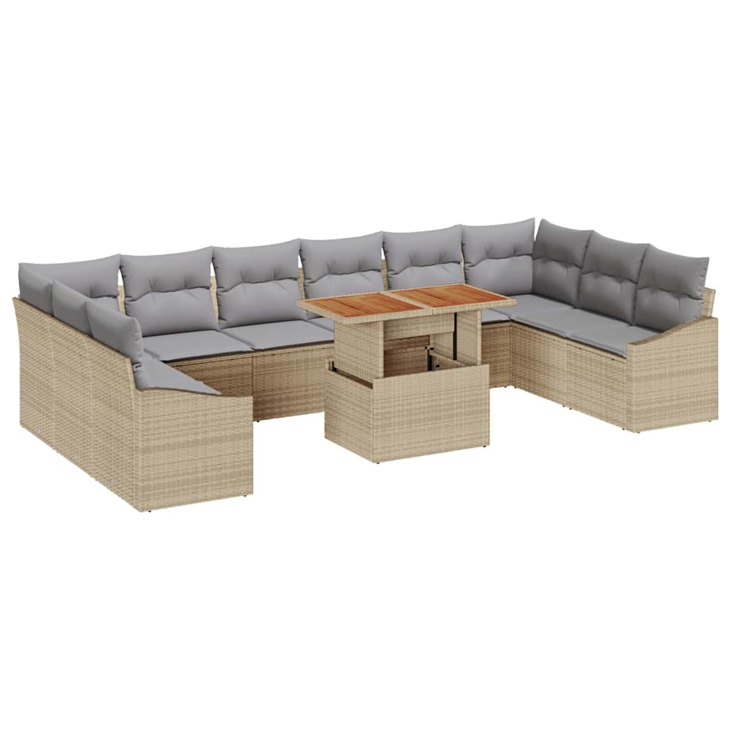 Tuinbankenset 11 st Beige en Grijs
