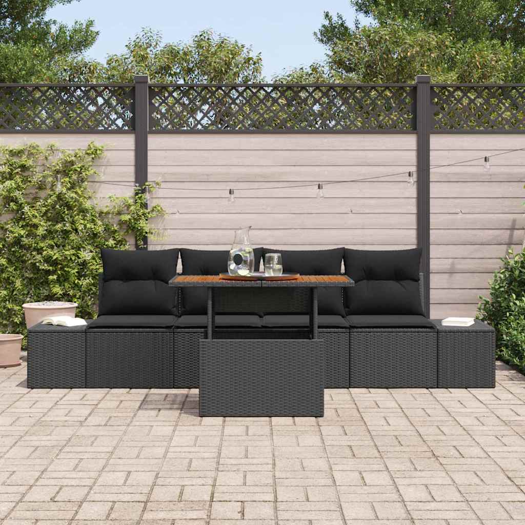 Tuinbankenset 5 st Zwart en Bruin
