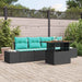 Tuin Eetset 5 st 4-Aantal zitplaatsen Zwart en Blauwgroen