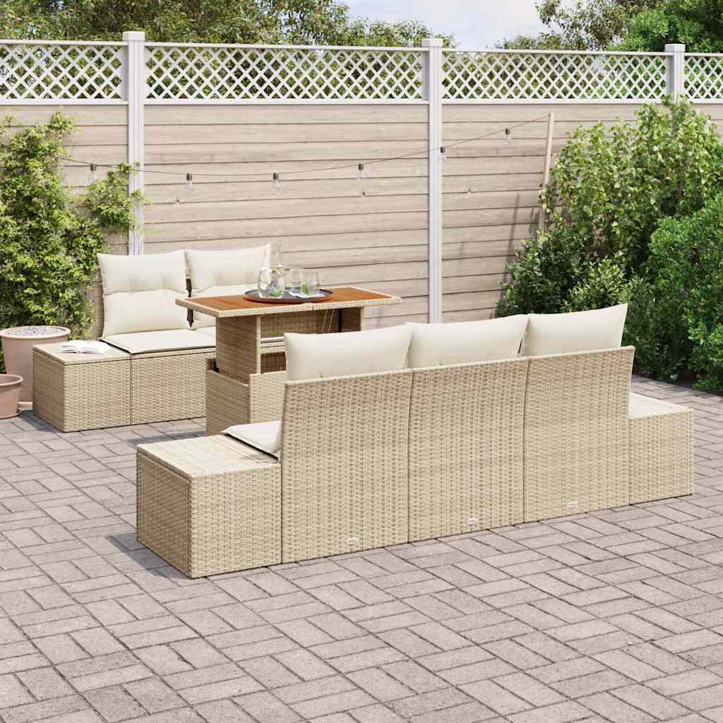 Tuinbankenset 6 st Beige en Crème