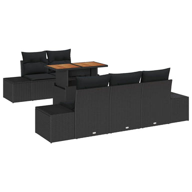 Tuinbankenset 6 st Zwart en Bruin