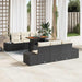 Tuinbankenset 7 st Zwart poly rattan