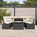Tuinbankenset 7 st Zwart poly rattan