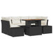 Tuinbankenset 7 st Zwart poly rattan
