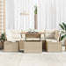 Tuinbankenset 7 st Beige poly rattan