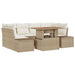 Tuinbankenset 7 st Beige poly rattan