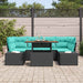 Tuin Eetset 7 st 6-Aantal zitplaatsen Zwart en Blauwgroen