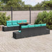 Tuin Eetset 7 st 6-Aantal zitplaatsen Zwart en Blauwgroen