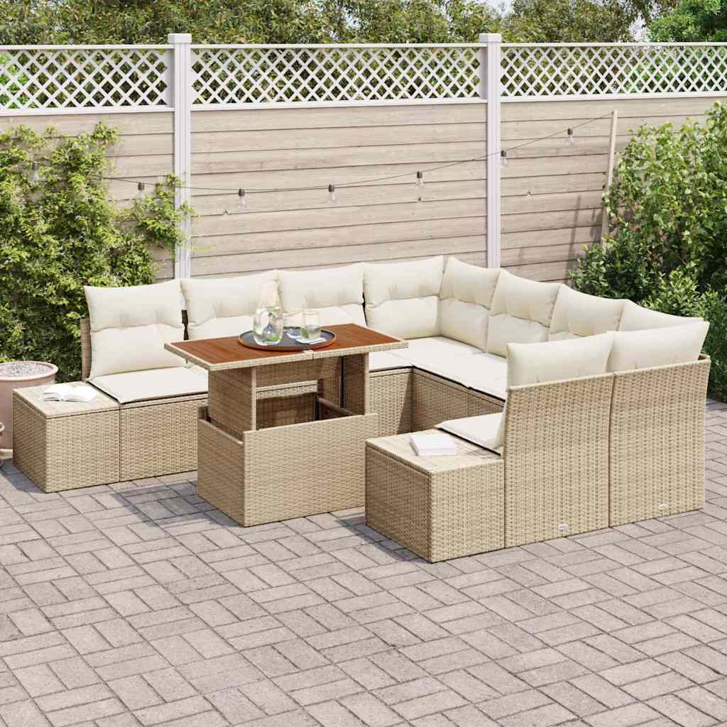 Tuinbankenset 9 st Beige en Crème