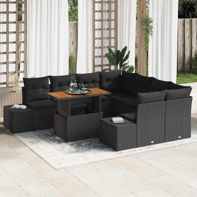 Tuinbankenset 9 st Zwart en Bruin