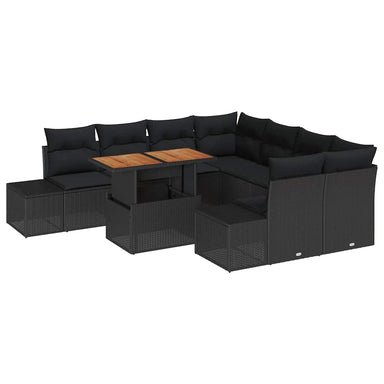 Tuinbankenset 9 st Zwart en Bruin