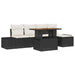 Tuinbankenset 6 st Zwart poly rattan