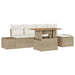 Tuinbankenset 6 st Beige poly rattan